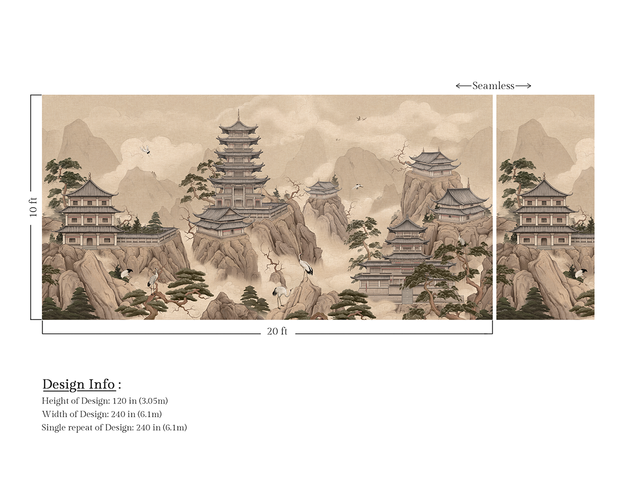 Misty Pagoda Mountain Wallpaper