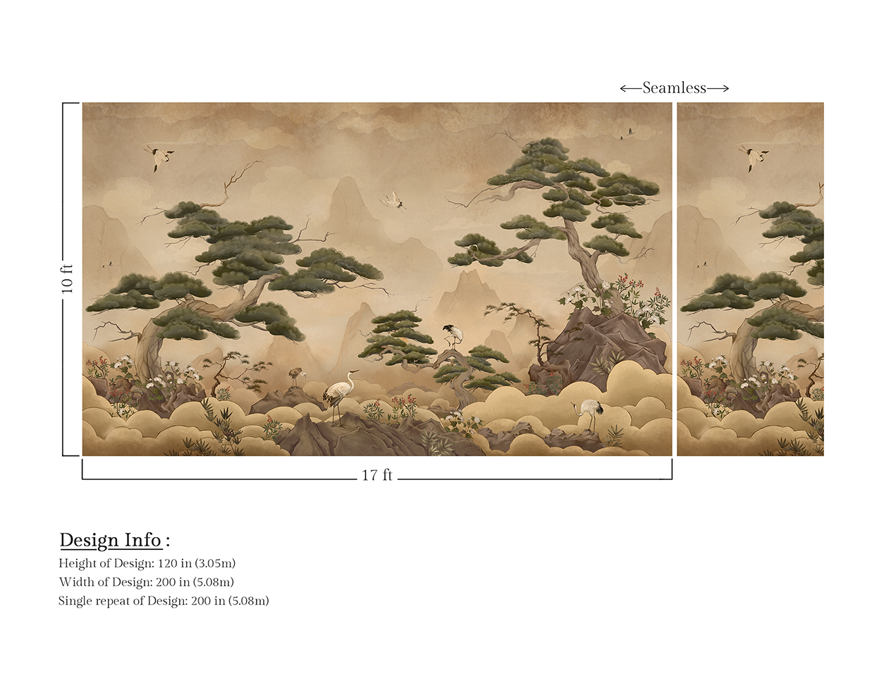 Stork Pine Garden Wallpaper