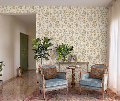 Gulbagh Wallpaper – Inspired by Mughal Miniature Floral Motifs