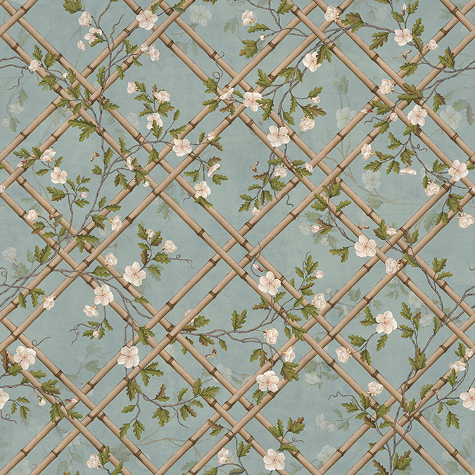 Bamboo Blossom Jaal Wallpaper