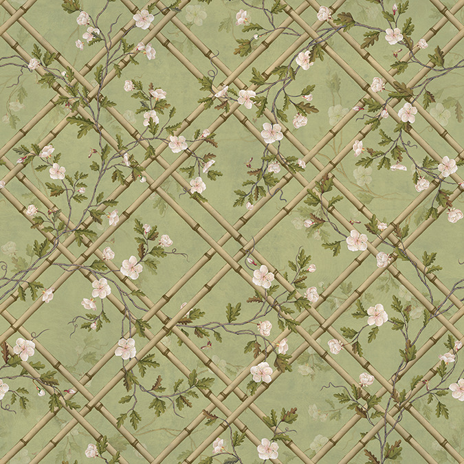 Bamboo Blossom Jaal Wallpaper