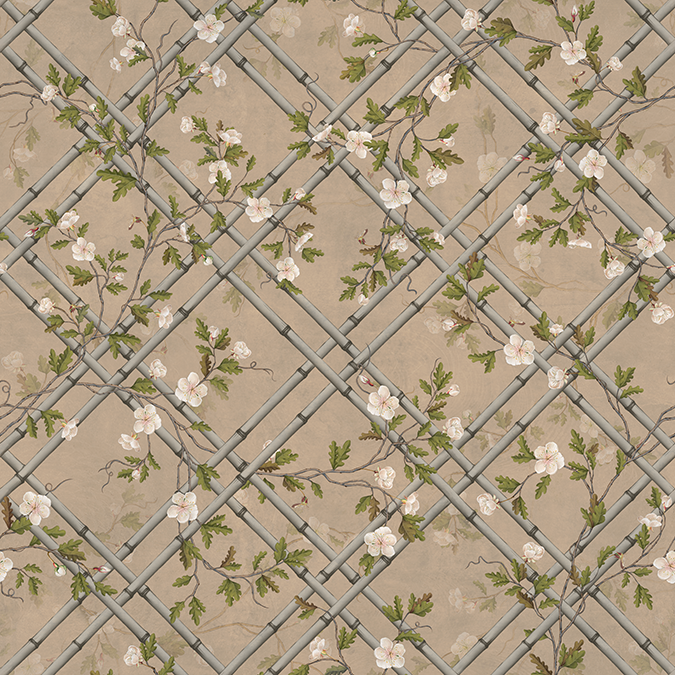Bamboo Blossom Jaal Wallpaper