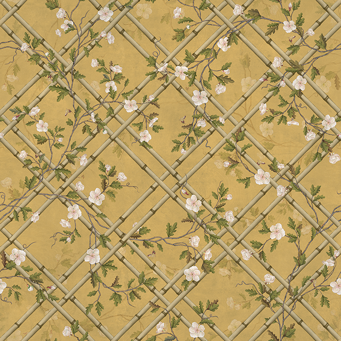 Bamboo Blossom Jaal Wallpaper