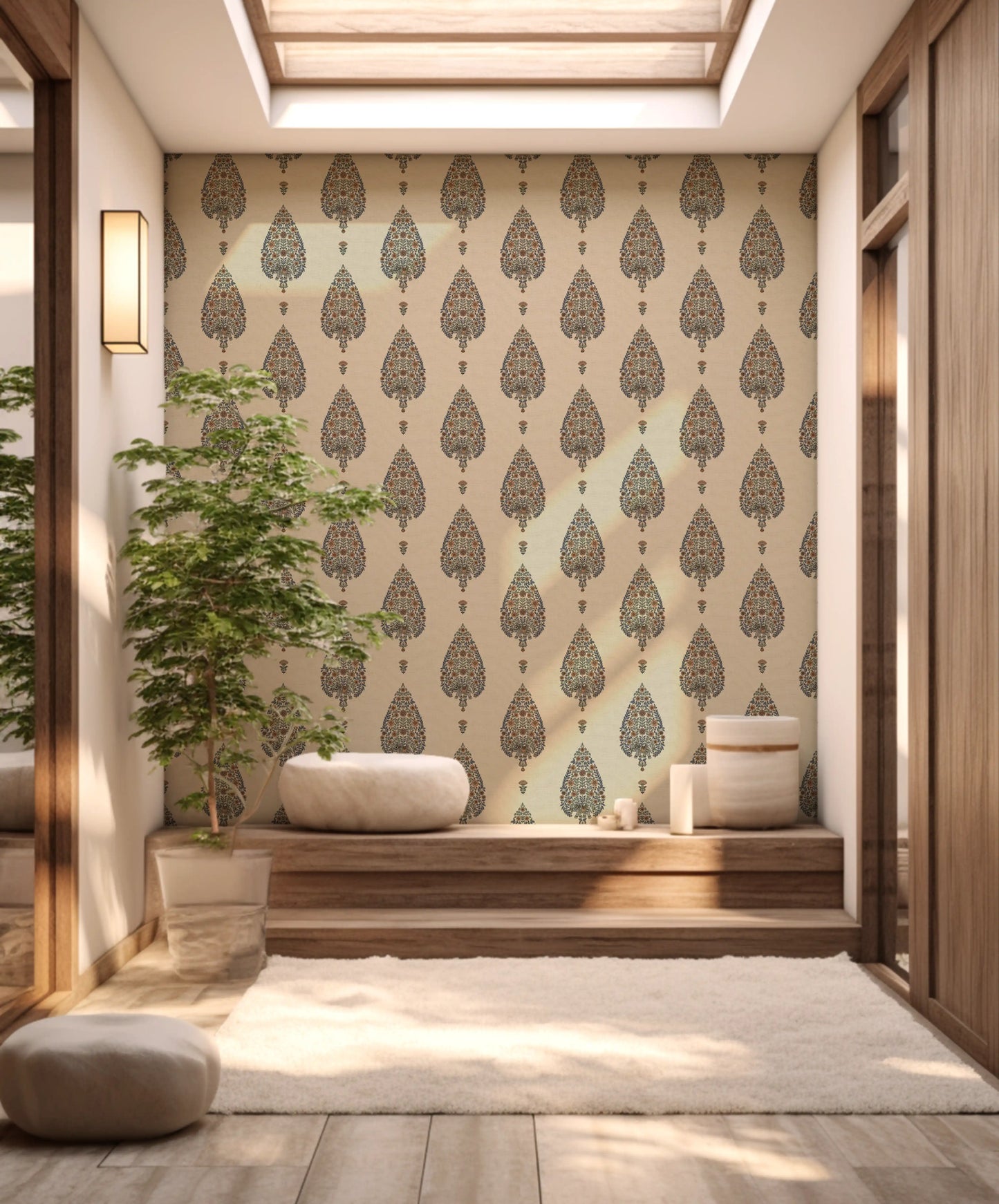 Mangalagiri Wallpaper- Inspired by Kalamkari Patterns