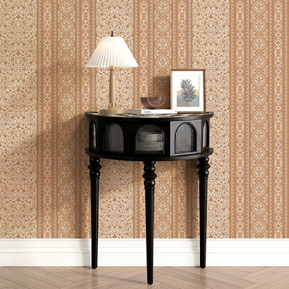 Mehrangarh Jaal Stripe Wallpaper – Inspired by Mughal Floral Panels