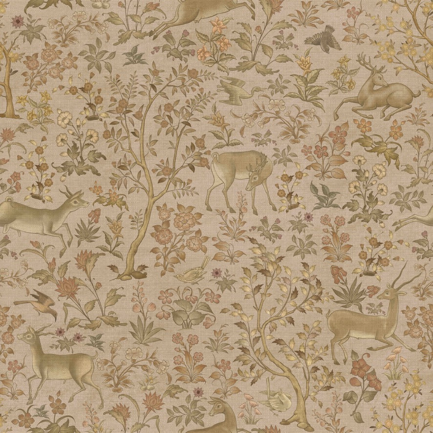 Shahi Van Wallpaper - is inspired by the Mughal forest miniature paintings