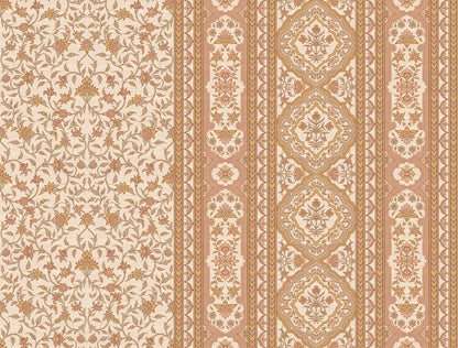 Mehrangarh Jaal Stripe Wallpaper – Inspired by Mughal Floral Panels