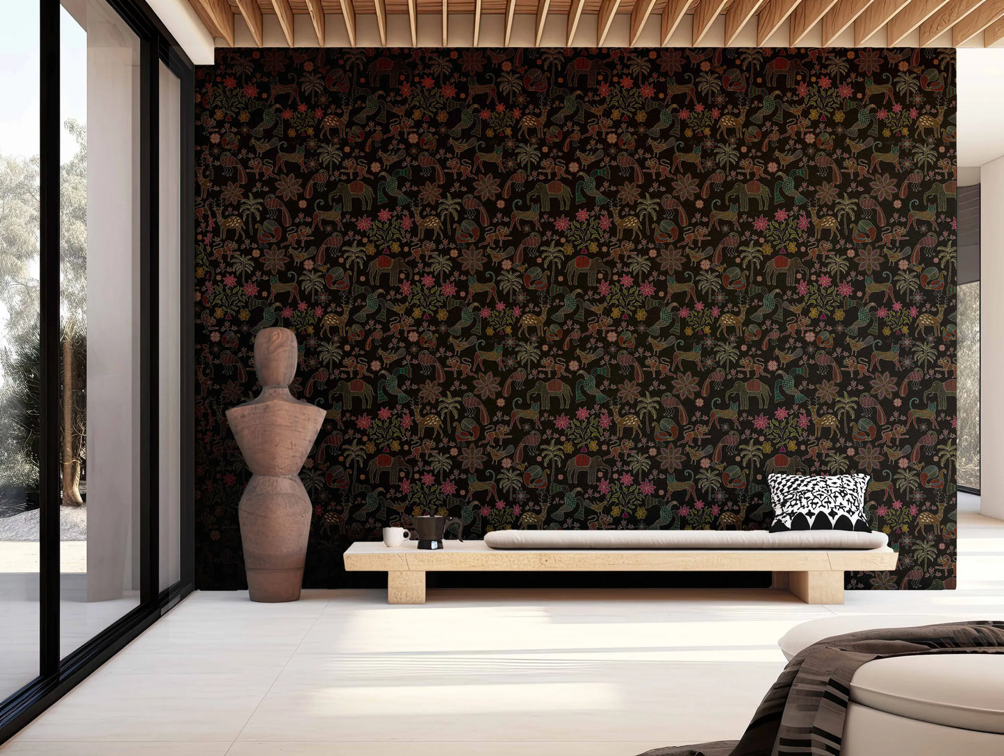 Sundarban Jaal Wallpaper- Inspired by Kantha Patterns
