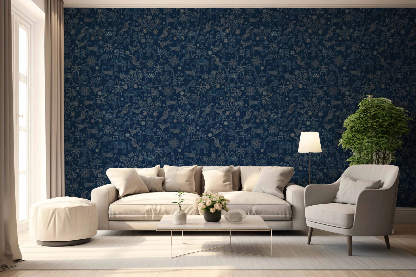 Sundarban Jaal Wallpaper- Inspired by Kantha Patterns