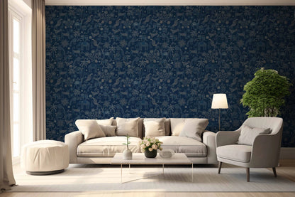 Sundarban Jaal Wallpaper- Inspired by Kantha Patterns