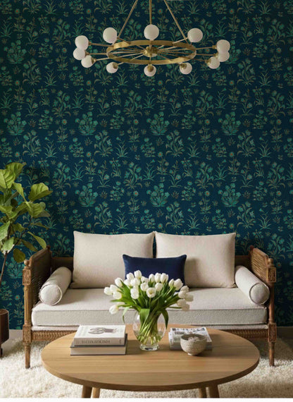 Gulbagh Wallpaper – Inspired by Mughal Miniature Floral Motifs