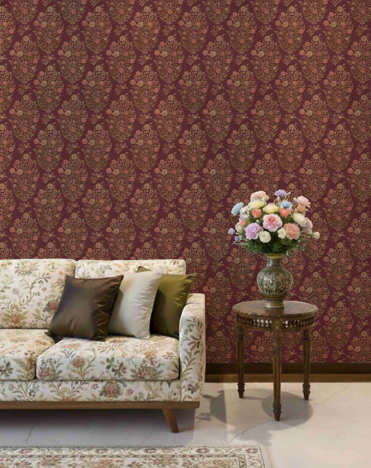 Gulzar Wallpaper - is inspired by the Mughal forest miniature paintings