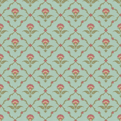 Noor Cartouche Wallpaper – Inspired by Mughal Floral Motifs