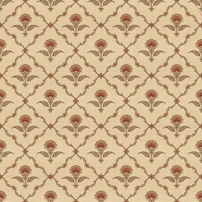 Noor Cartouche Wallpaper – Inspired by Mughal Floral Motifs