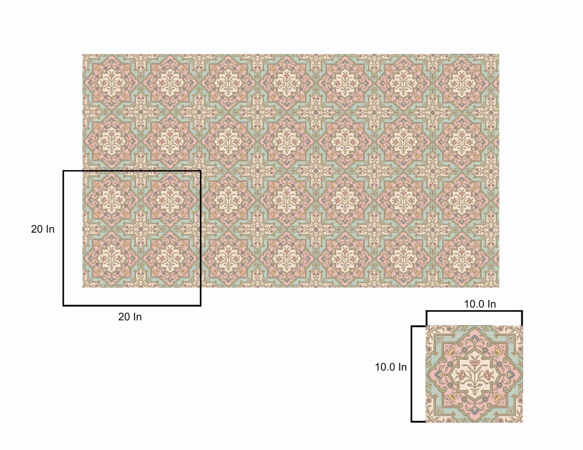 Gul Mahal Wallpaper is inspired by the Mughal florals and motifs.
