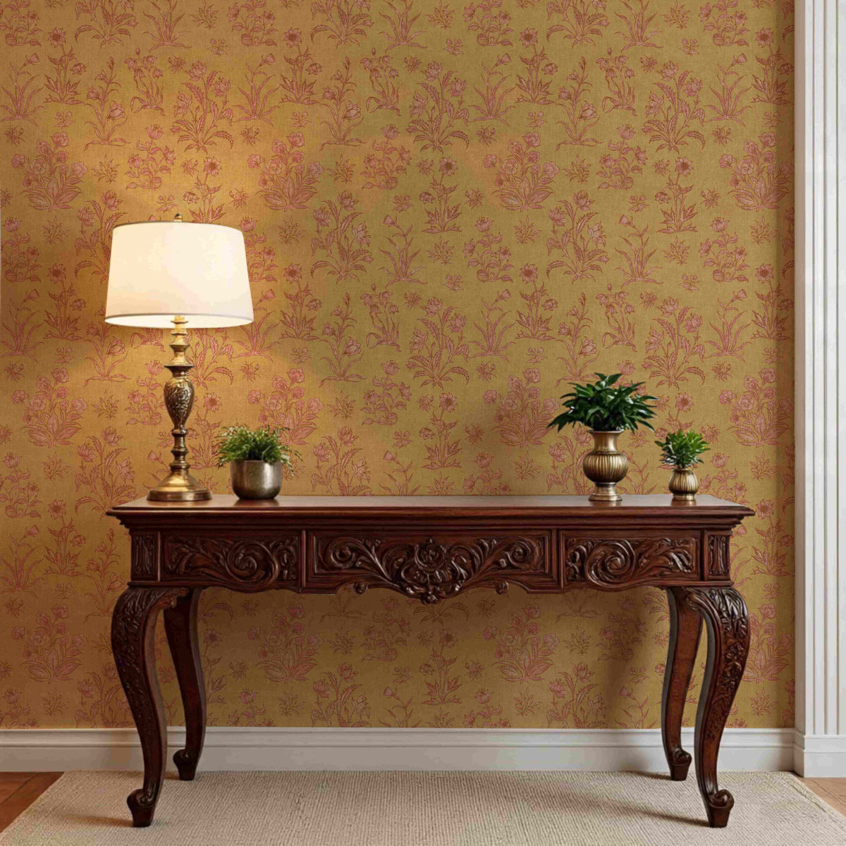 Gulbagh Wallpaper – Inspired by Mughal Miniature Floral Motifs