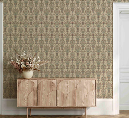 Mughal Grove Wallpaper - is inspired by the Mughal forest miniature paintings