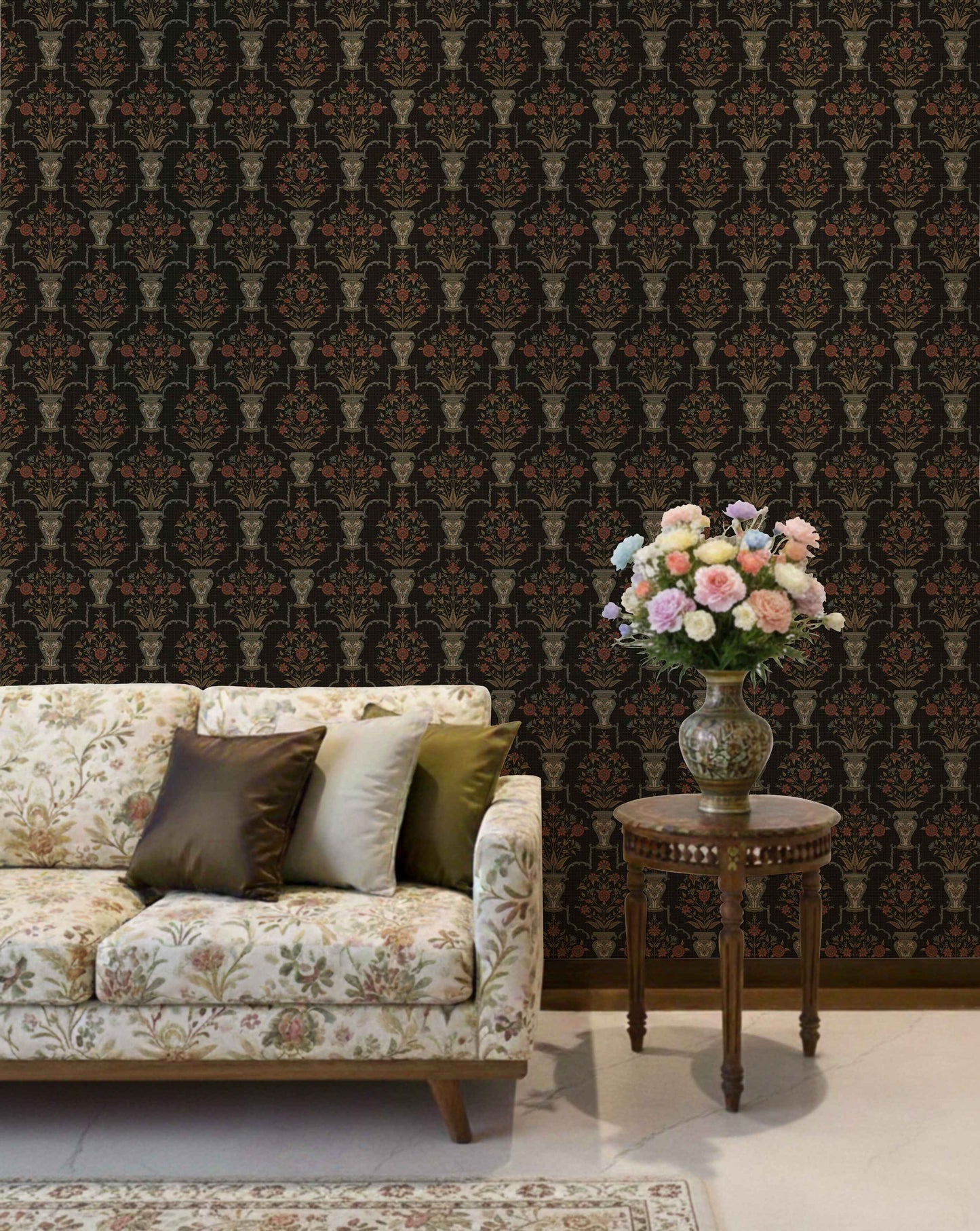 Mughal Grove Wallpaper - is inspired by the Mughal forest miniature paintings