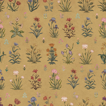 Vintage Bloom Wallpaper - is inspired by the Mughal forest miniature paintings