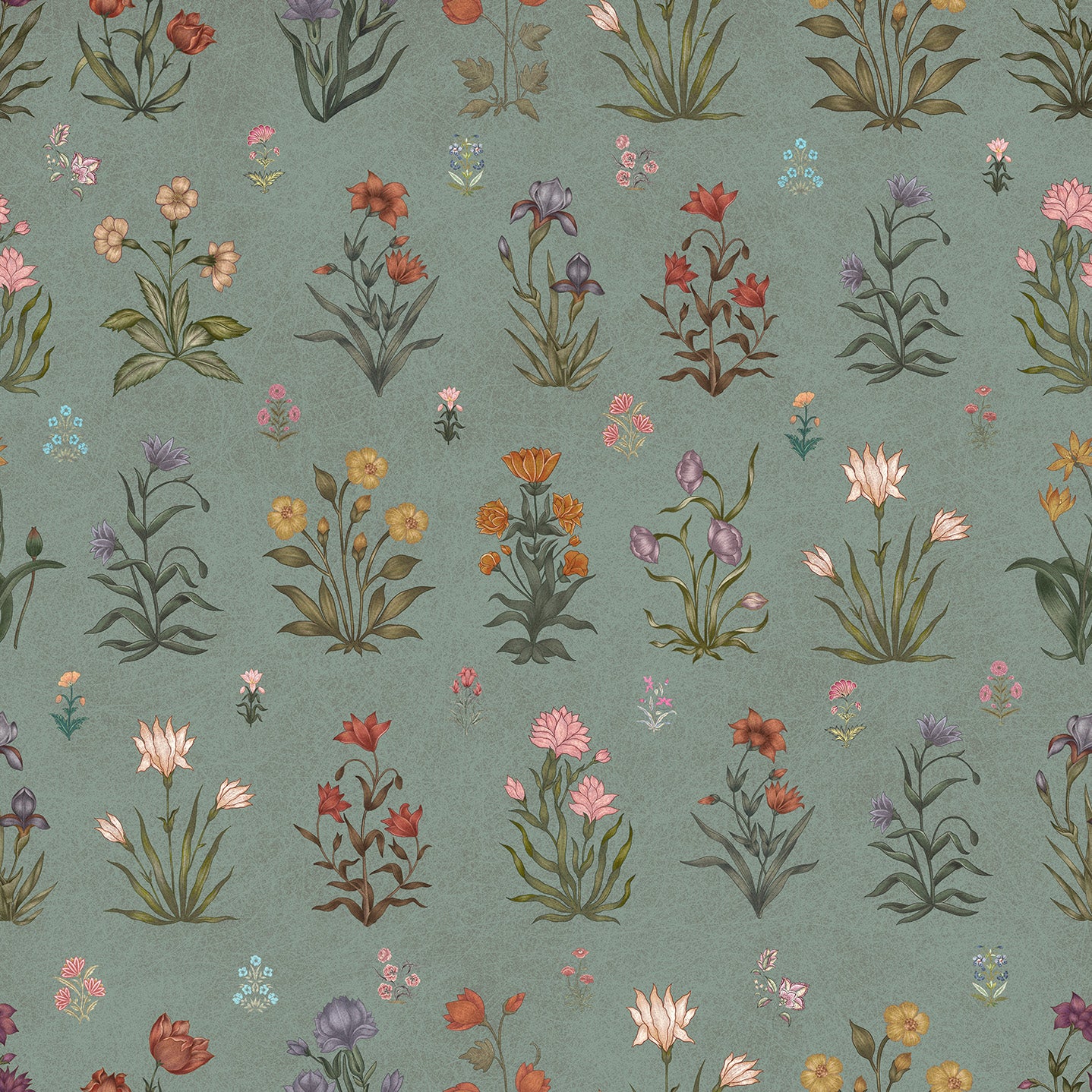 Vintage Bloom Wallpaper - is inspired by the Mughal forest miniature paintings