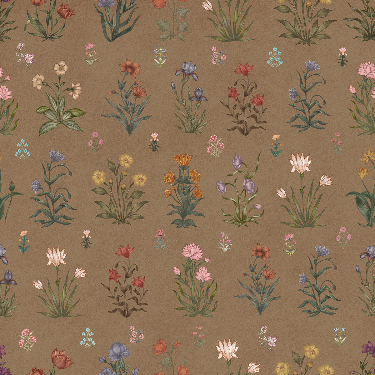 Vintage Bloom Wallpaper - is inspired by the Mughal forest miniature paintings