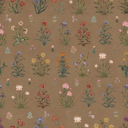 Vintage Bloom Wallpaper - is inspired by the Mughal forest miniature paintings
