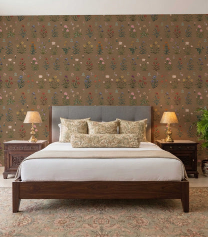 Vintage Bloom Wallpaper - is inspired by the Mughal forest miniature paintings