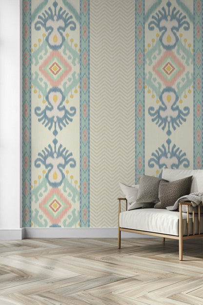Kebaya Stripes Wallpaper- Inspired by Ikat Patterns