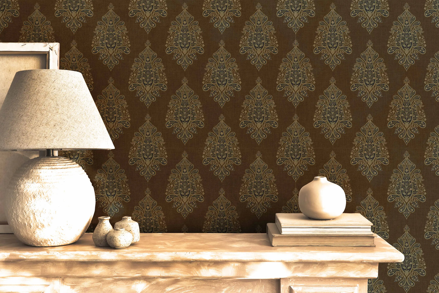 Noor Jahan Wallpaper- Inspired from Jamawar Patterns