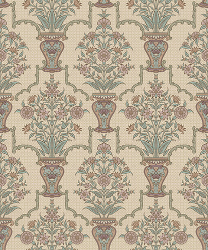 Mughal Grove Wallpaper - is inspired by the Mughal forest miniature paintings