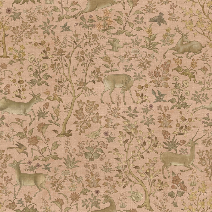 Shahi Van Wallpaper - is inspired by the Mughal forest miniature paintings