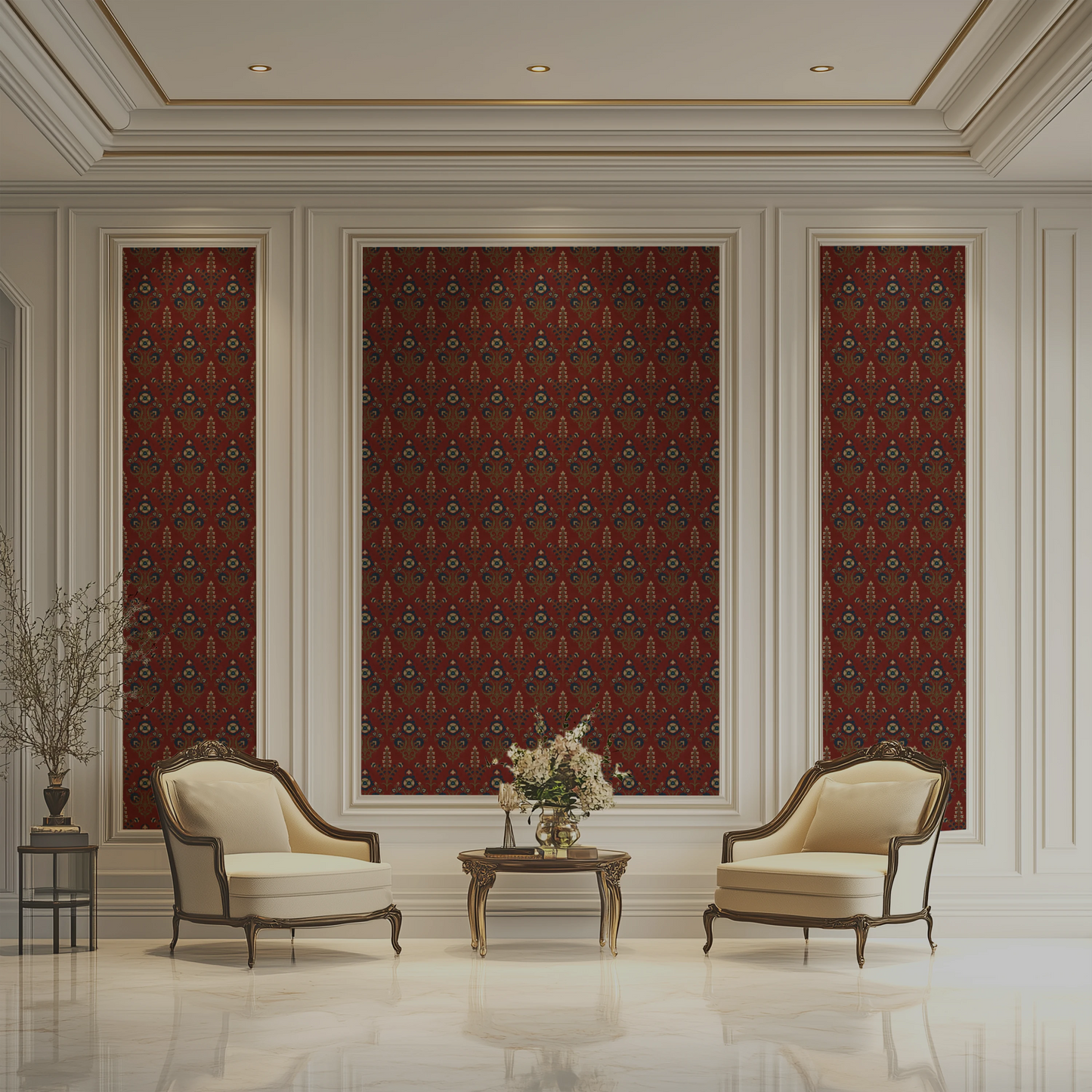 Bukhara Motif Wallpaper- Inspired by Suzani Patterns