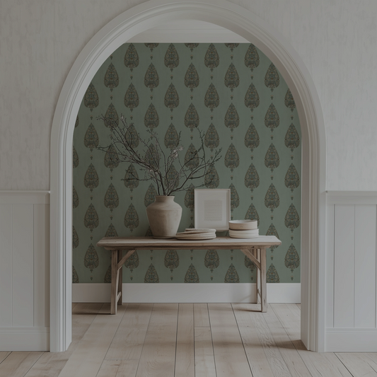 Malkha Boota Wallpaper- Inspired by Kalamkari Patterns
