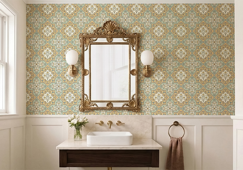 Shalimar Star Wallpaper – Inspired by Mughal Garden Motifs