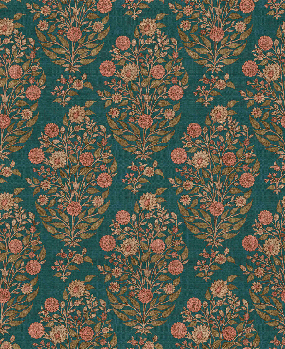 Gulzar Wallpaper - is inspired by the Mughal forest miniature paintings