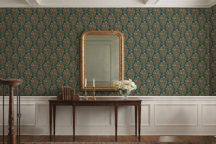 Gulzar Wallpaper - is inspired by the Mughal forest miniature paintings