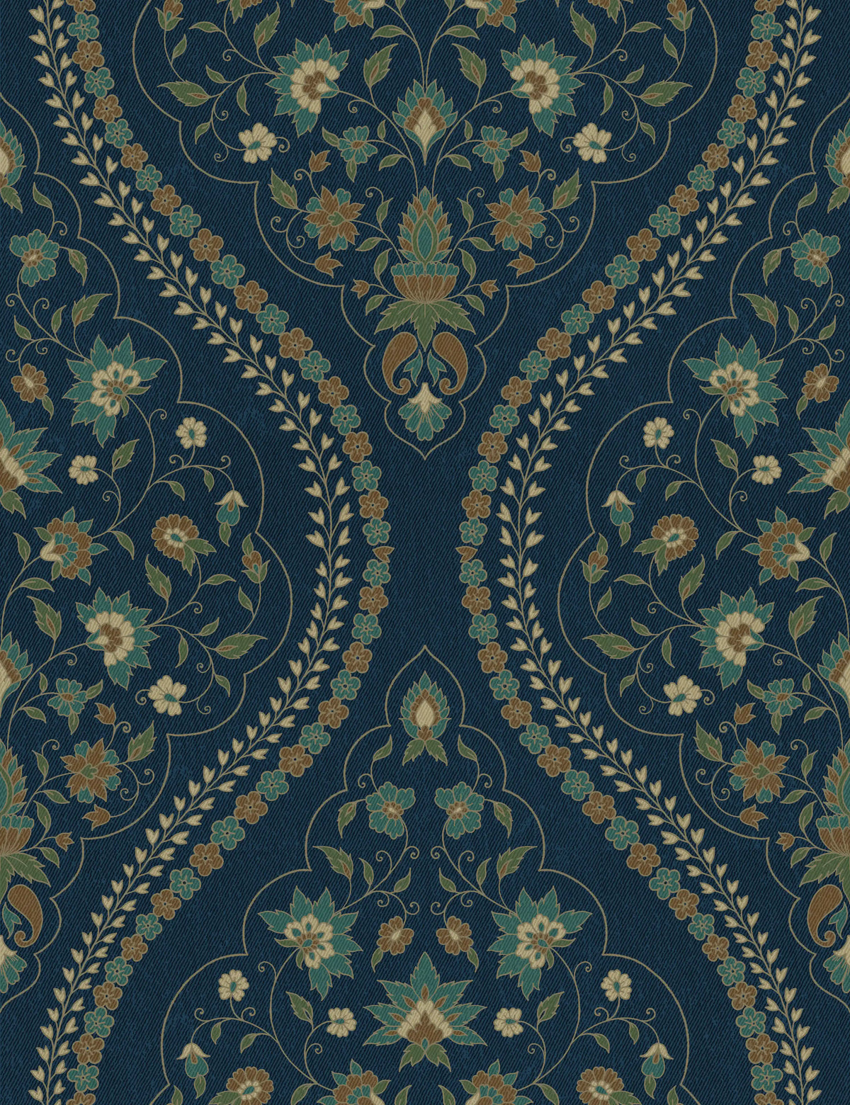 Bagh Pattern Region Zaina Bagh Wallpaper- Inspired by Pashmina Patterns – Turquoised