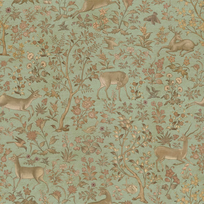 Shahi Van Wallpaper - is inspired by the Mughal forest miniature paintings
