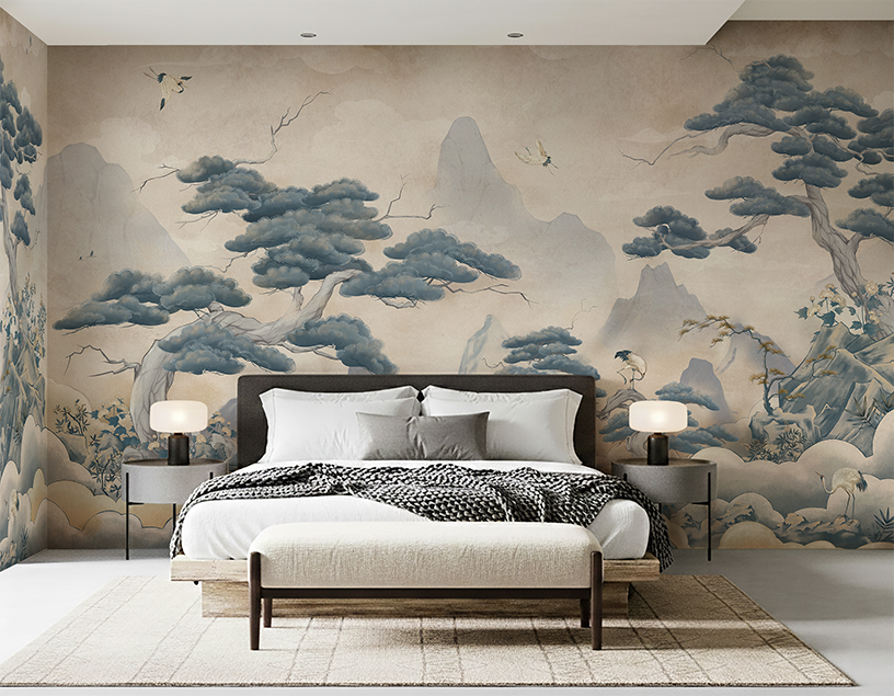 Stork Pine Garden Wallpaper
