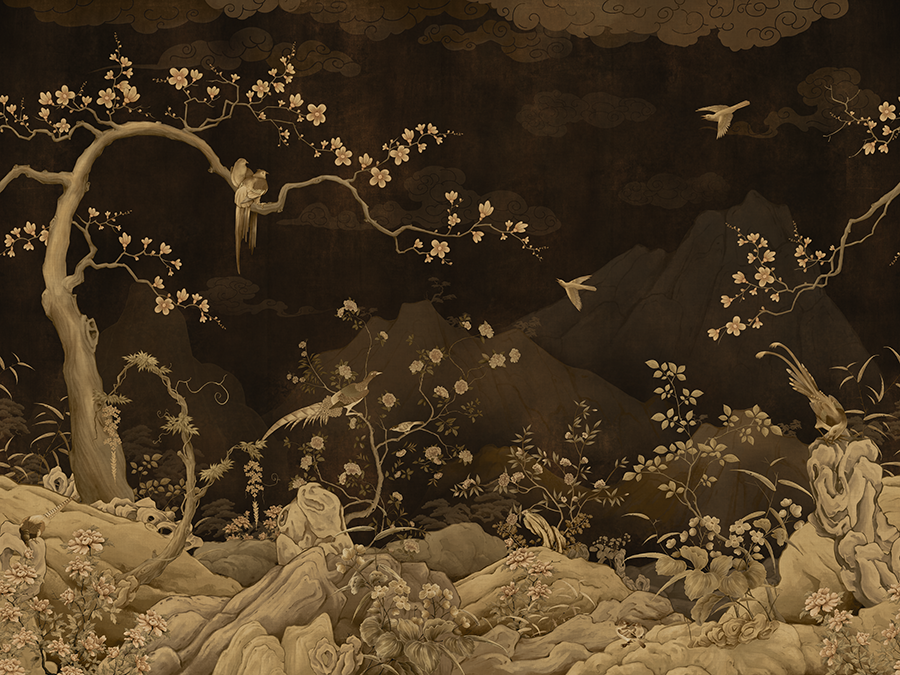 Midnight Blossom Garden Wallpaper