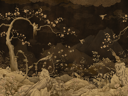 Midnight Blossom Garden Wallpaper