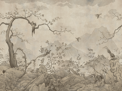 Midnight Blossom Garden Wallpaper