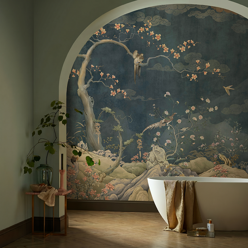 Midnight Blossom Garden Wallpaper