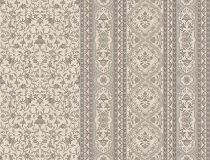 Mehrangarh Jaal Stripe Wallpaper – Inspired by Mughal Floral Panels