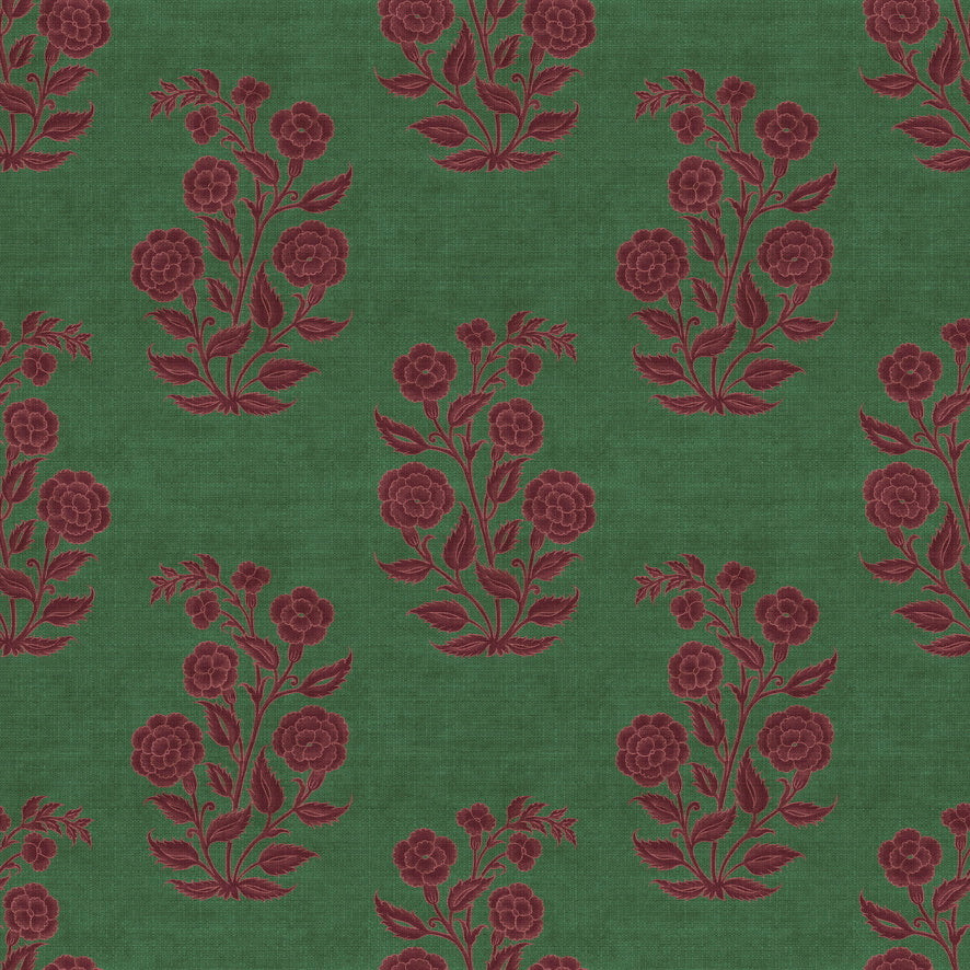 Nargis Wallpaper - is inspired by the Mughal miniature floral motifs