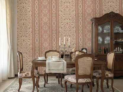 Mehrangarh Jaal Stripe Wallpaper – Inspired by Mughal Floral Panels