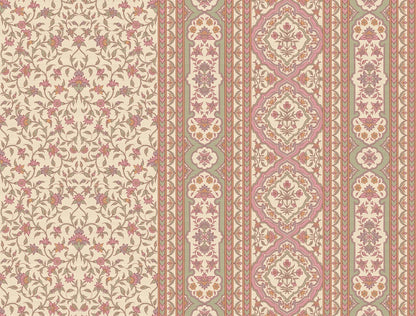 Mehrangarh Jaal Stripe Wallpaper – Inspired by Mughal Floral Panels