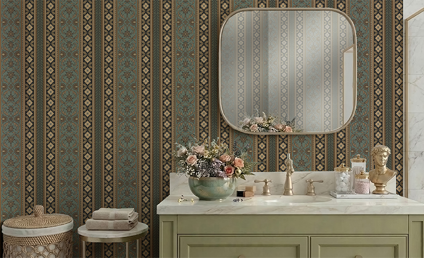Mughal Spring Wallpaper is inspired by the Mughal architecture and gardens