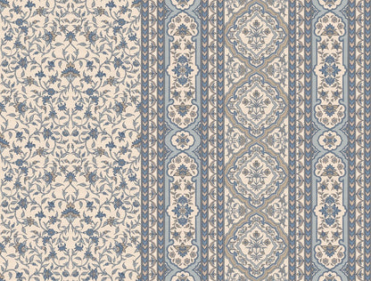 Mehrangarh Jaal Stripe Wallpaper – Inspired by Mughal Floral Panels